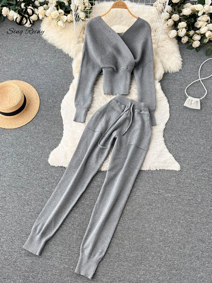 CozyChic - Het Ultieme Winter Trui & Broek Set voor Comfort en Stijl